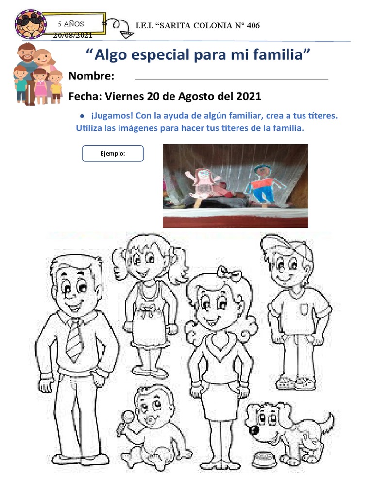 Títeres de la Familia para Imprimir | PDF | Juegos y actividades | Arte