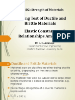 Loading Test of Ductile and Brittle Materials Elastic Constants and Relationships Among Them