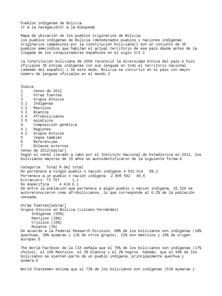 Pueblos | PDF | Bolivia | Pueblos Indígenas de las Américas