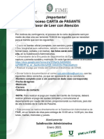 Requisitos Carta Pasante 2021.2