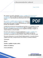 Carta de Recomendación Laboral en Español