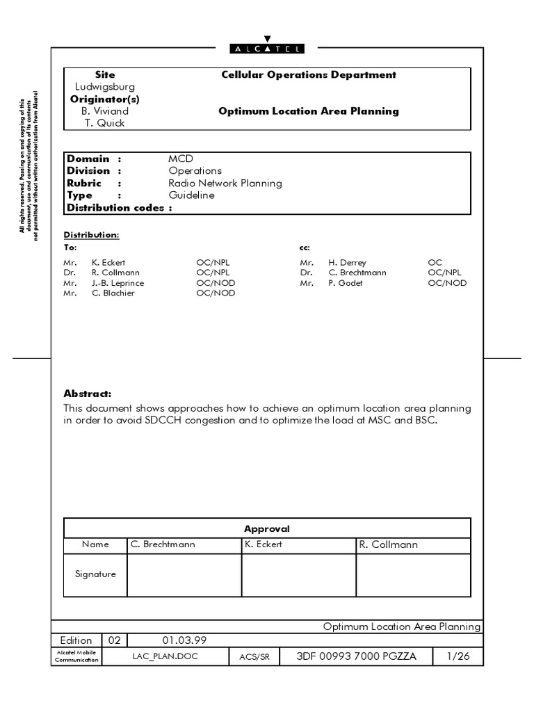 GSM Network Location Planning Guide | PDF | Telecommunications | Mobile ...