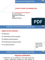 Polymers-Classification-Typesof Polymerizaton: by Associate Professor Department of Chemistry Iare Hyderabad-500043