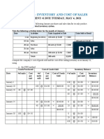 Chapter 6 - Inventory and Cost of Sales: Assignment #1 Due Tuesday, May 4, 2021