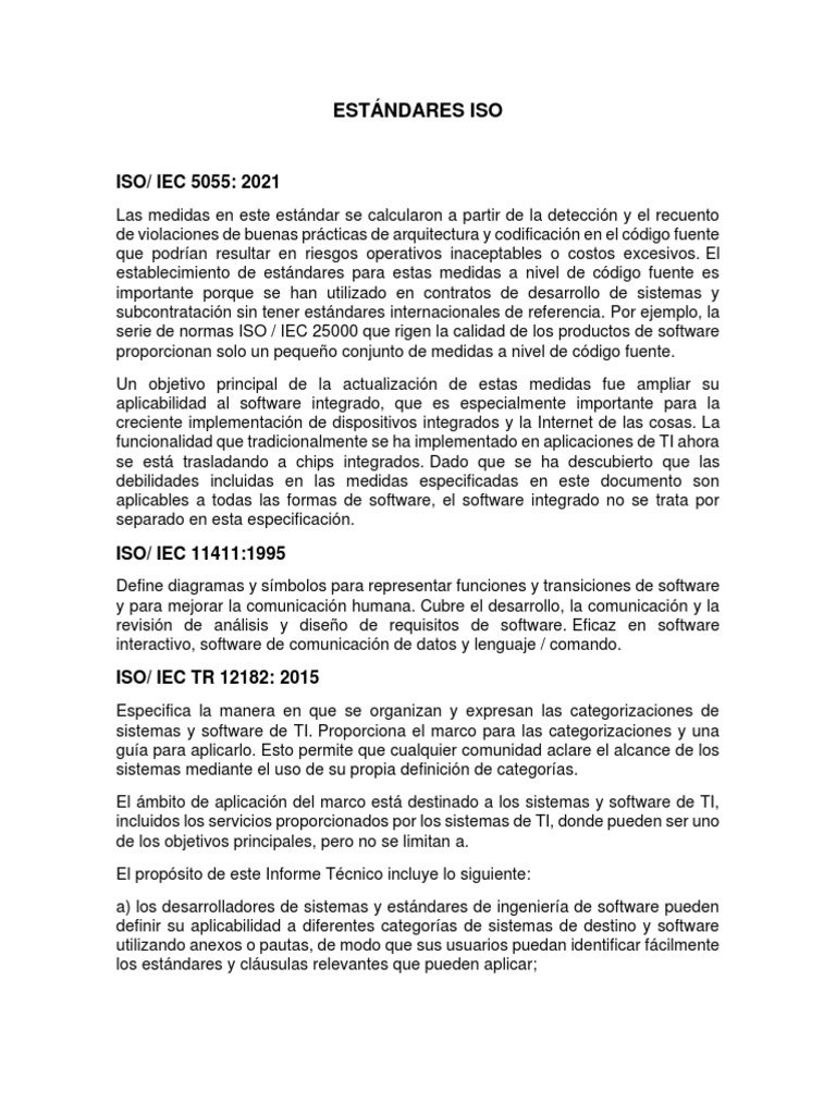 Estándares ISO para Software y Calidad | PDF | Software | Ingeniería de ...