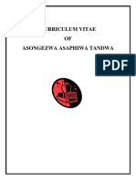 Curriculum Vitae OF Asongezwa Asaphiwa Tandwa