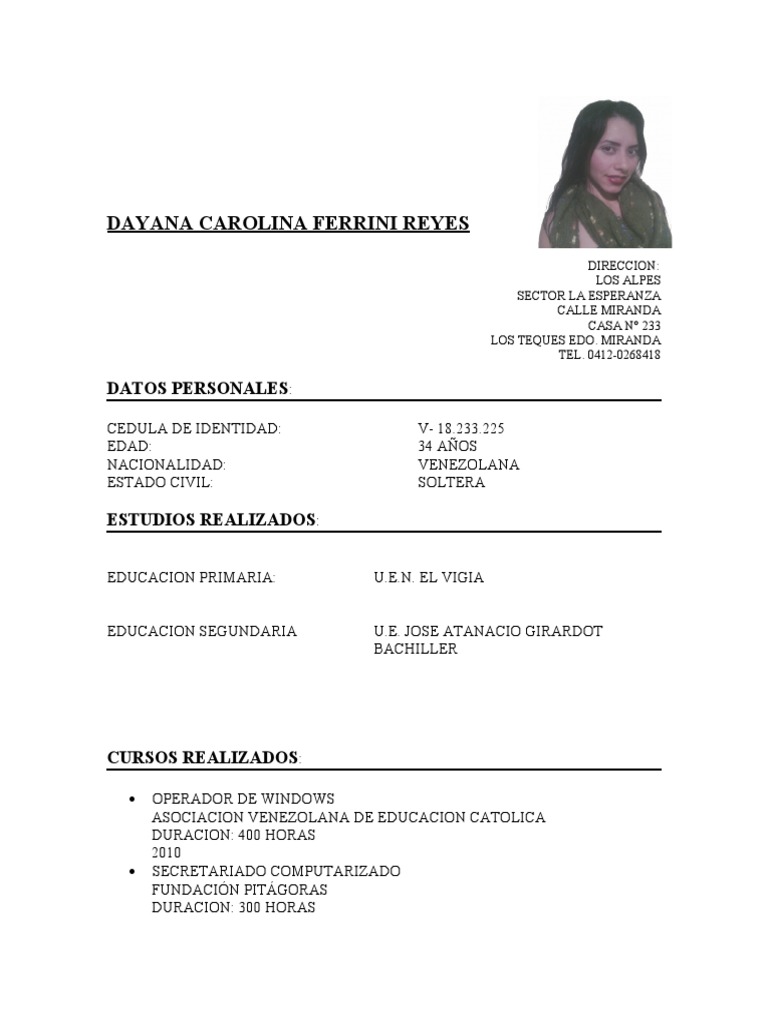 Perfil Profesional de Dayana Ferrini | PDF