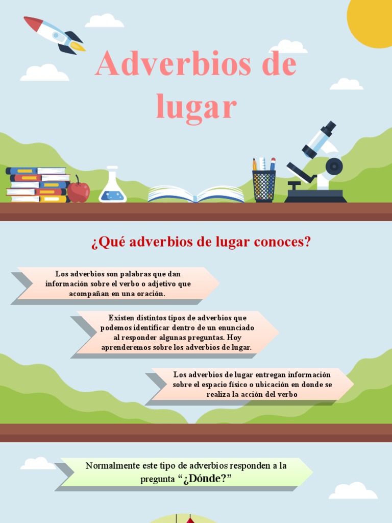 Adverbios de Lugar | PDF | Adverbio | Morfología Lingüística