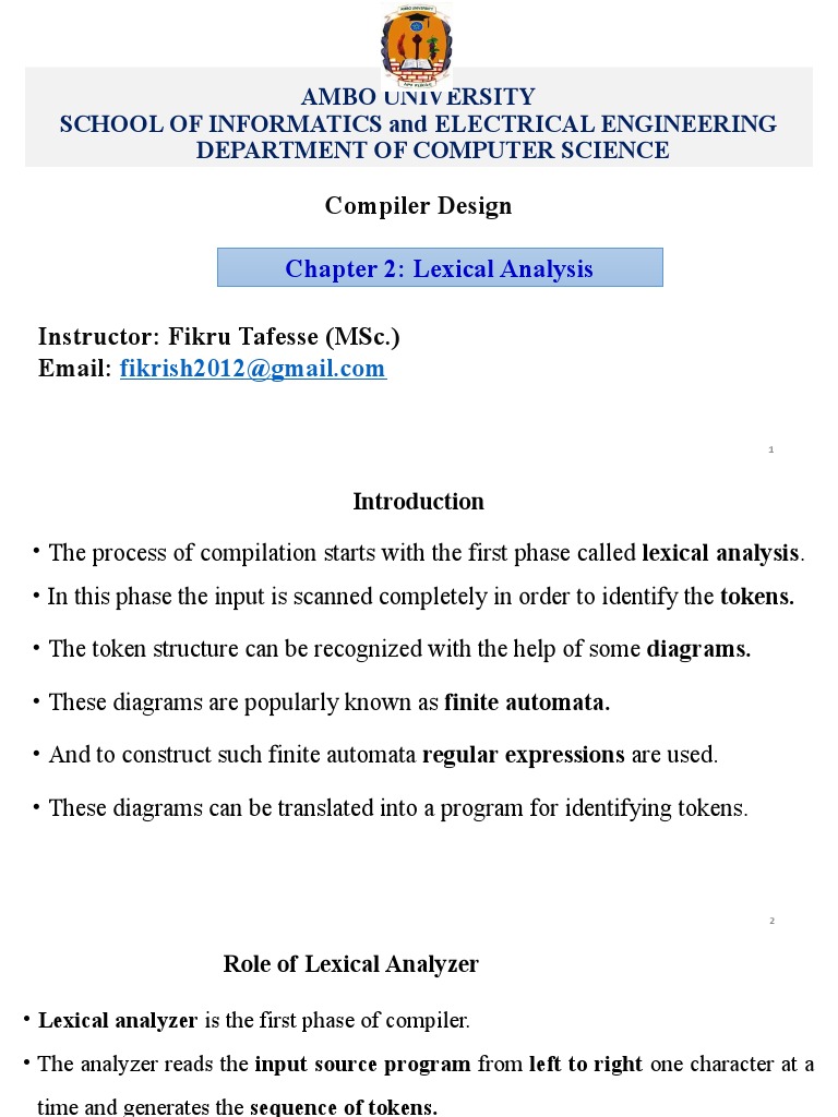 Lexical Analysis in Compiler Design | PDF | String (Computer Science ...