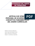 Artículo de Opinión Personal de Acuerdo A Los Conceptos Fundamentales Del Diseño Curricular