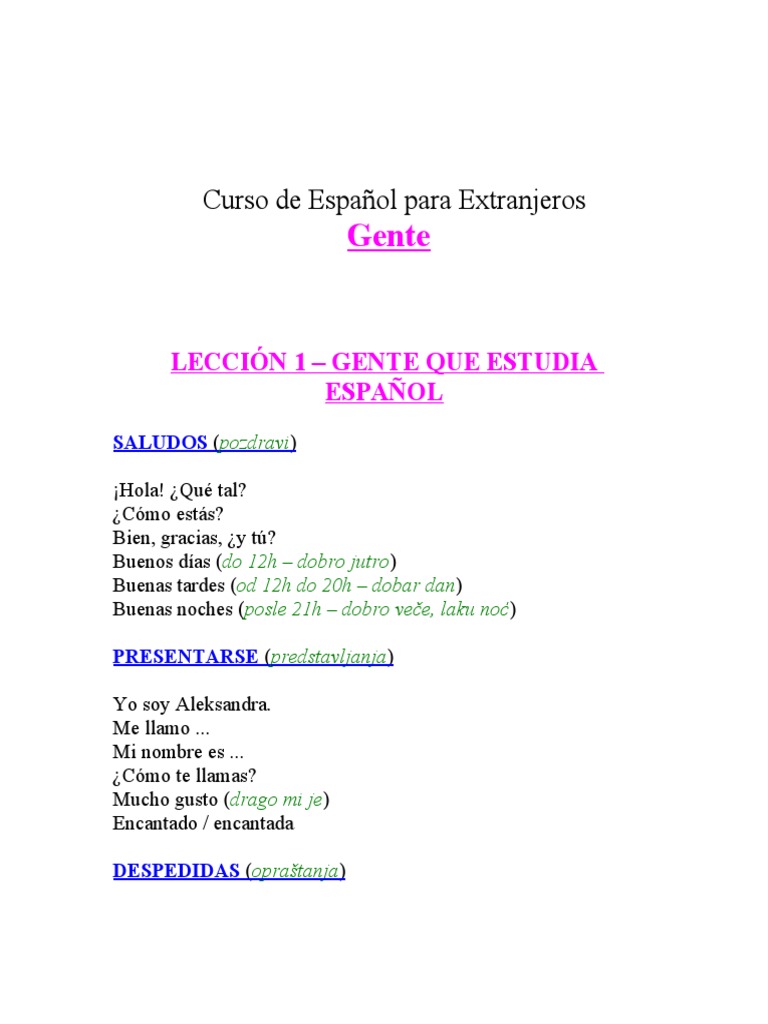 Spanski Jezik Skripta PDF Free | PDF