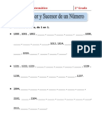 Ficha de Antecesor y Sucesor para Segundo de Primaria