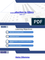 Introduction To Ethics: Unit 1.1