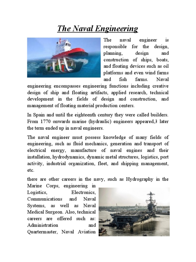Overview of Naval Engineering Roles | PDF | Engineering | Naval ...