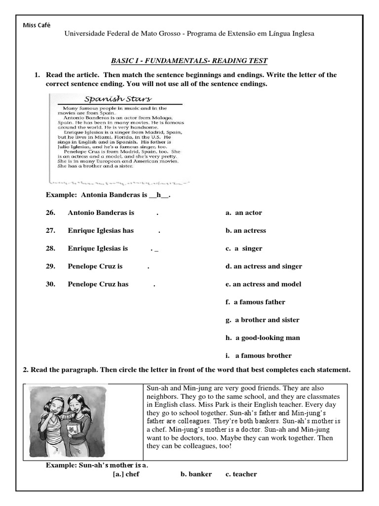 READING TEST 2017 1st Semester PDF | PDF | Language Arts & Discipline