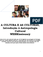 A CULTURA E as CULTURAS. Intro a Antropologia Cultural