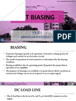BJT Biasing: EIE 323 Analogue Electronics