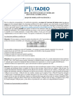 Trabajo de Modelación Matemática Álgebra Lineal Corte 1