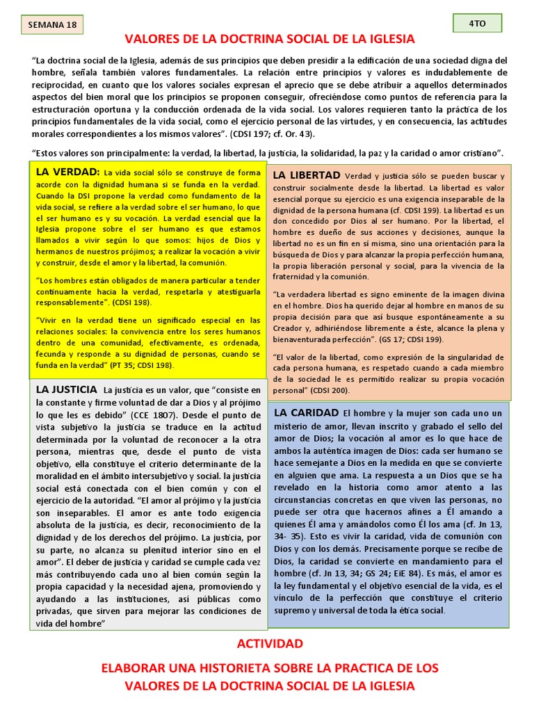 Valores de la Doctrina Social de la Iglesia | PDF | Justicia | Crimen y ...