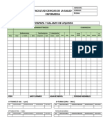 Formato de Control y Balance de Liquidos