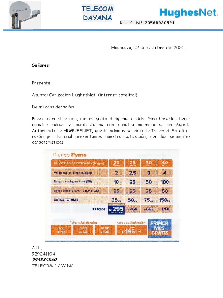 Carta Cotizacion Huguesnet | PDF | Finanzas y dinero