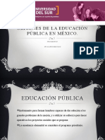 Orígenes de La Educación Pública en México