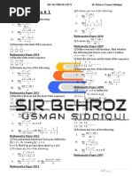 XII Past Papers (Maths)