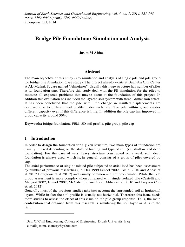 Bridge Pile Foundation Simulation and Analysis | PDF | Deep Foundation ...