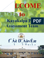 Welcome To: Kayakalpa Peer Assessment Team