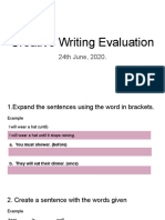 Creative Writing Evaluation