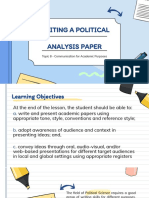 Writinga Political Analysis Paper