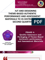 Theme Based Authentic Perfromance and Assessment Phase 3 Quality Assurance and Packaging of Theme Based Authentic Performance and Assessment Materials