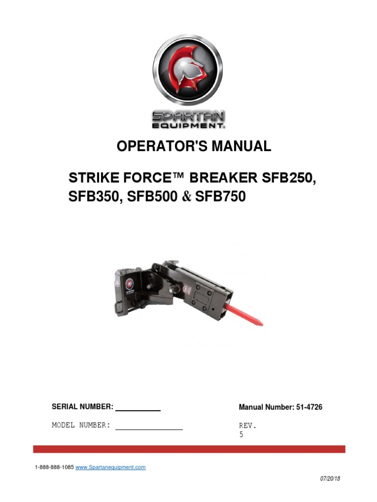 Spartan Concrete Breaker Owners Manual PDF Valve Pump