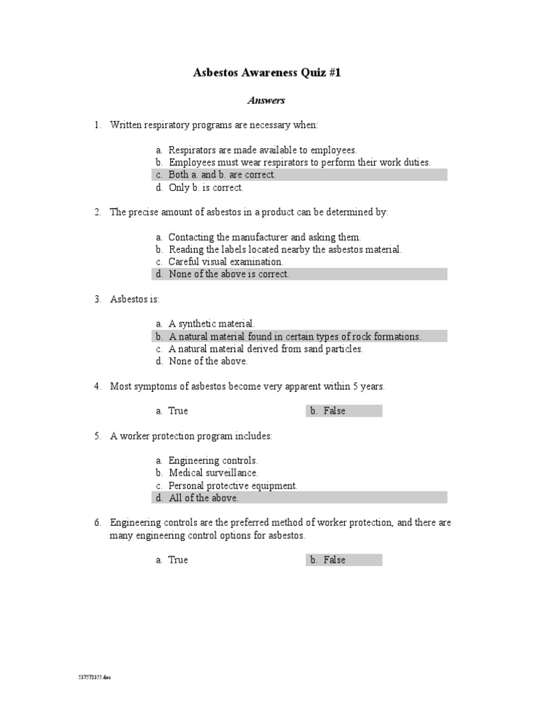 Asbestos intelligence overview