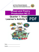 Bread and Pastry Production NC II: Quarter 1: Week 1 Learner's Activity Sheets