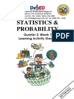 Statistics & Probability: Quarter 3: Week 1 Learning Activity Sheets