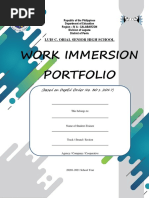 Work Immersion Portfolio Based On Deped