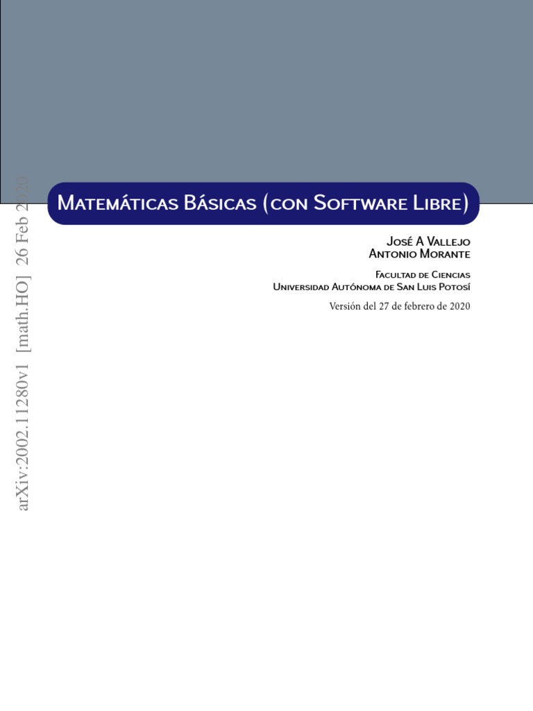 José A. Vallejo y Antonio Morante - Matemáticas Básicas (Con Software ...