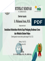 Sosialisasi Kebutuhan Nutrisi Sapi Pedaging Brahman Cross Dan Website Sistem Pakan - Ir. Muhamad Amin, M.Si.