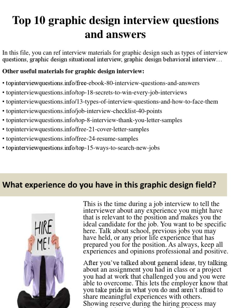 Top 10 Graphic Design Interview Questions and Answers PDF Interview