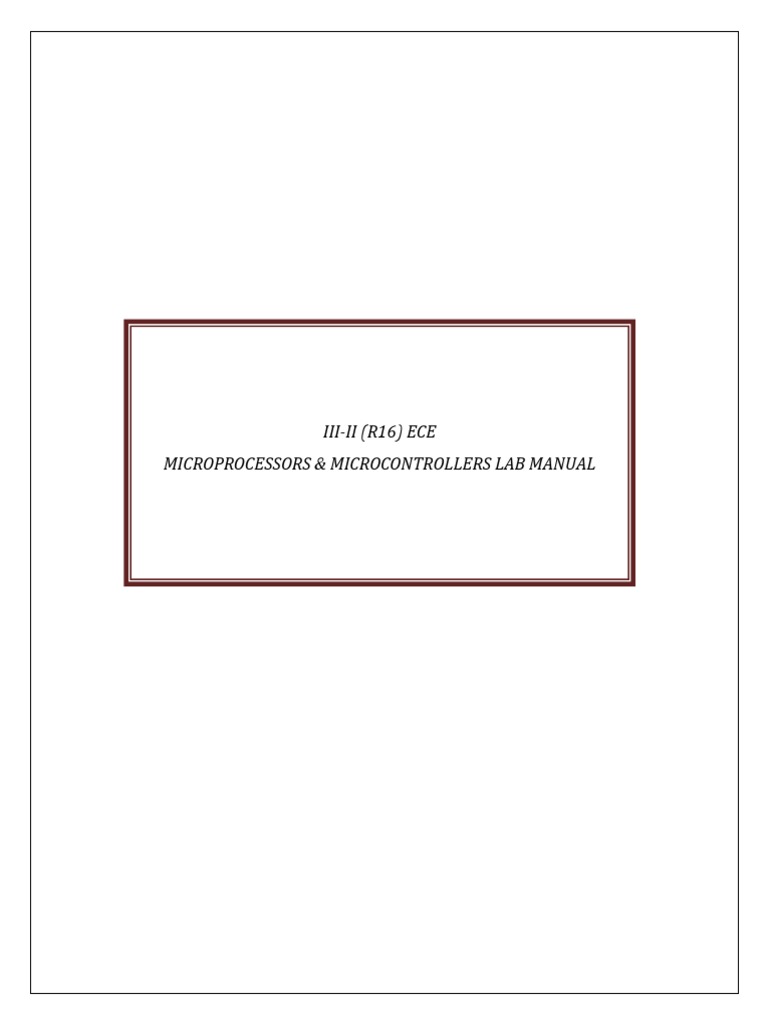 MPMC Lab Manual - For 20-21 - Final | PDF | Assembly Language | Subroutine