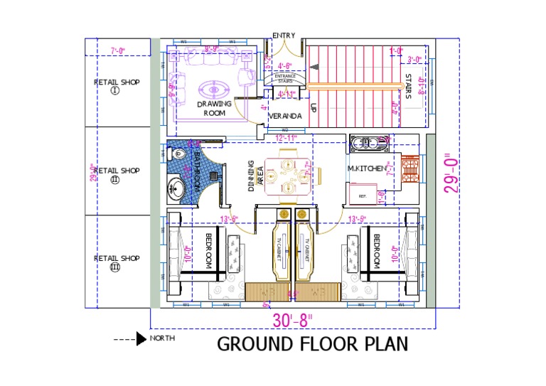 Ground Floor Plan with Stairs Layout | PDF | Local Government Areas Of ...