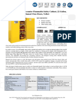 Sure-Grip® EX Undercounter Flammable Safety Cabinet, 22 Gallon, 2 Manual Close Doors, Yellow (892300) Technical Specifications