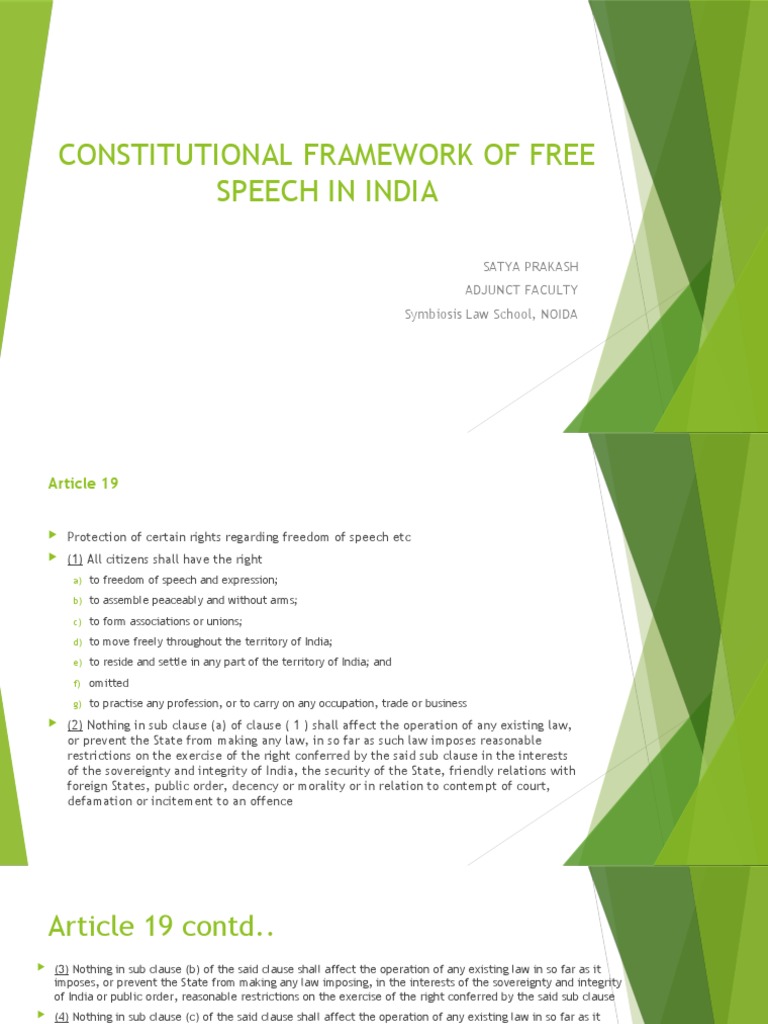 Free Speech Rights in India's Constitution | PDF | First Amendment To ...