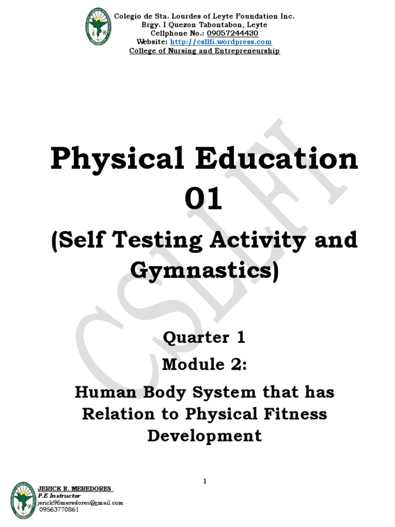 Physical Education 01: (Self Testing Activity and Gymnastics) | PDF ...