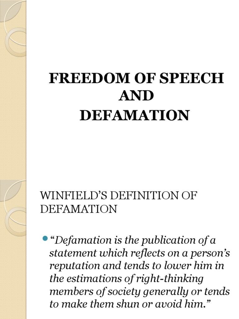 Freedom of Speech AND Defamation | PDF | Defamation | Applied Ethics