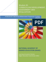 Module III: Curriculum Development, Assessment and Evaluation