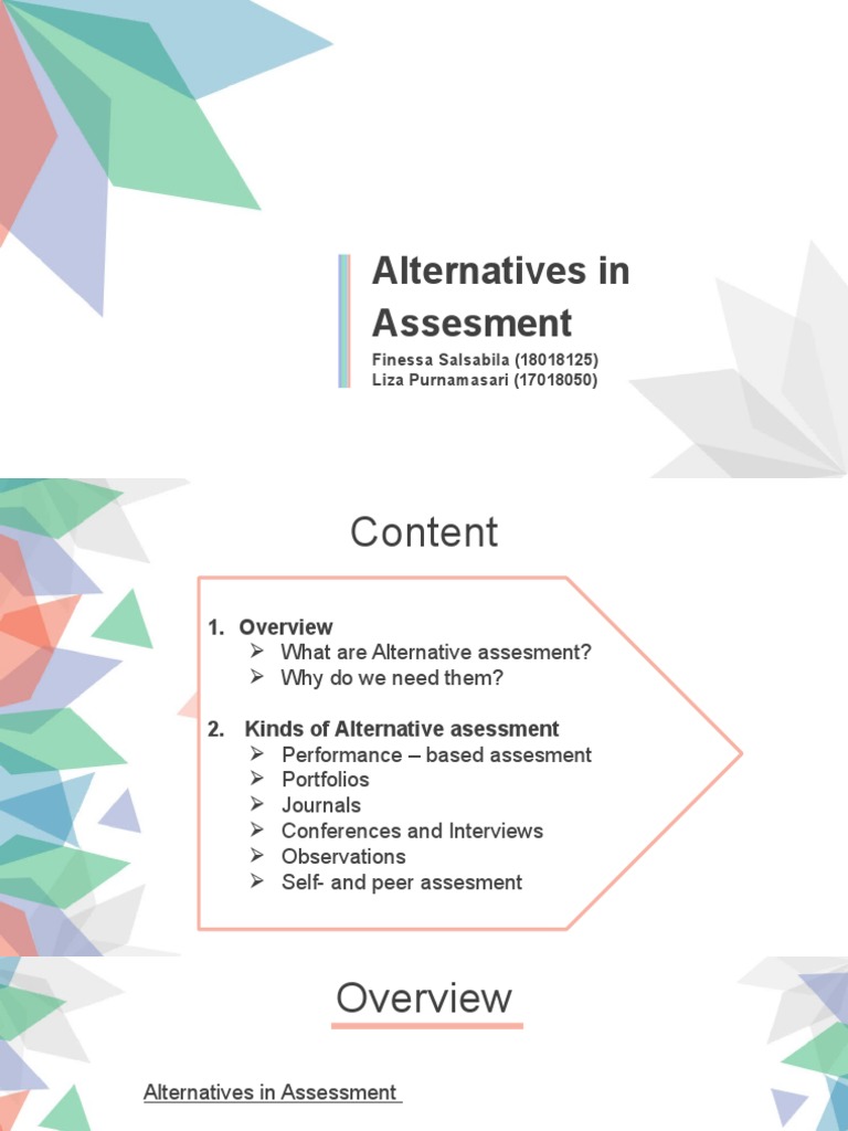Exploring Alternative Assessment Methods | PDF | Educational Assessment ...