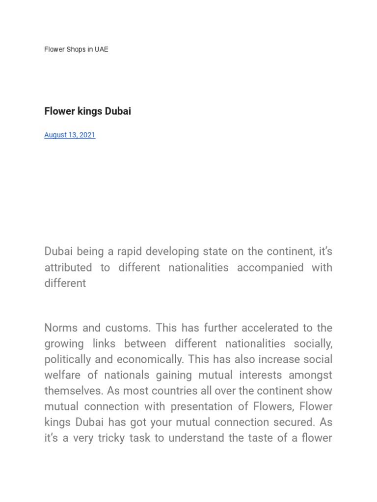 Flower Shops in UAE PDF Flowers Dubai