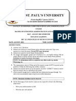 St. Paul'S University: Remember To Number The Answer Sheet Pages